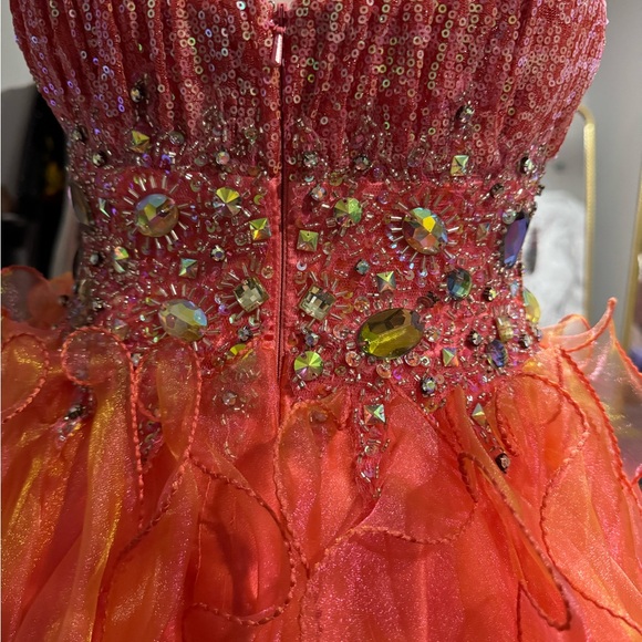 Elegant Pink and Orange Formal Dress - Picture 5 of 6